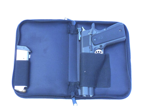Nylon Rectangular Pistol Case with Magazine Holder Lg